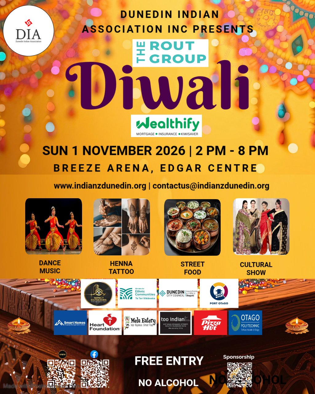 Dunedin Diwali Festival event flyer